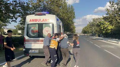 Tekirdağ'da şerit değiştiren triportör devrildi: 2 yaralı