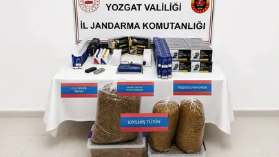 Yozgat'ta kaçak tütün operasyonu: Binlerce makaron ve kıyılmış tütün ele geçirildi