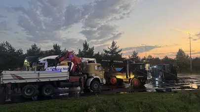 Kayseri'de feci kaza: Yolcu otobüsü ile benzin tankeri çarpıştı!