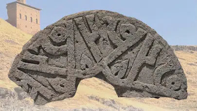 Ani Ören Yeri'nde 'Hz. Muhammed' isminin yer aldığı Selçuklu taşı bulundu