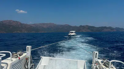 Marmaris'te makine arızası paniği: 7 kişi kurtarıldı