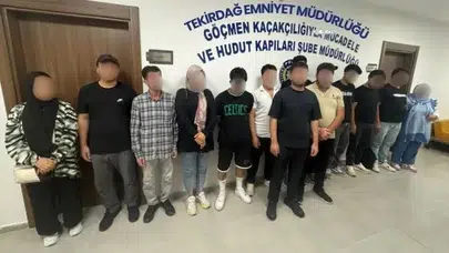 Tekirdağ'da kamyonette 19 düzensiz göçmen yakalandı