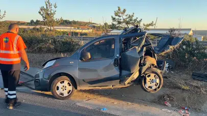 Kuzey Marmara Otoyolu'nda sabah saatlerinde feci kaza: TIR araca arkadan çarptı, 6 yaralı