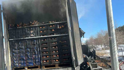 Bir ömürlük emeği kül oldu... Adana’da narenciye yüklü tır cayır cayır yandı!