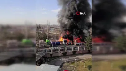 Yenimahalle’de alev alarmı! Alkol yüklü 6 tır yandı