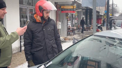 Bir anda koptu, aracın üzerine düştü: Erzincan'da camlar tuzla buz oldu!