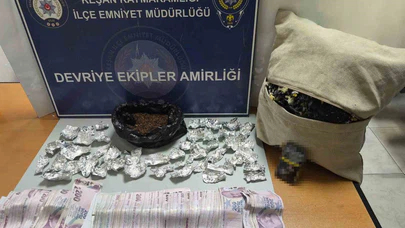 Taksi değil, zehir üssü... Keşan’da yastık altından uyuşturucu çıktı!