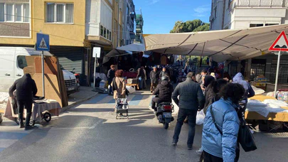 Aydın’da pazar karıştı... Esnaf arasında silahlar konuştu, panik anları kamerada!