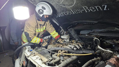 Evlerinin altında kabusu yaşadılar... Park halindeki araç bir anda alev topuna döndü!