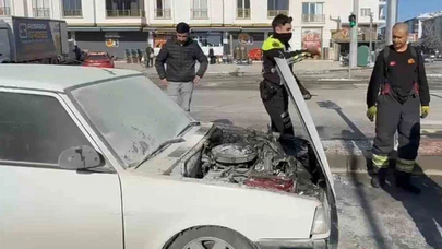 Aksaray’da yokuş aşağı değil, alev yukarı gitti… Araç bir anda alev topuna döndü!