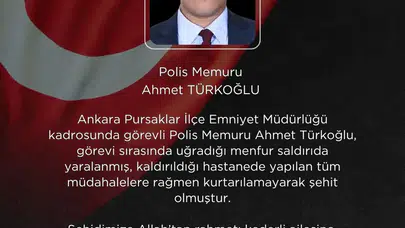 Bakan Çiftçi'den Şehit Polis Ahmet Türkoğlu için taziye mesajı