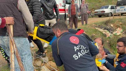 74 yaşında direksiyon faciası! 5 metrelik uçuruma böyle savruldu...