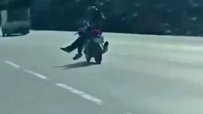 Canını hiçe saydı... Arnavutköy yolunda pes dedirten motosiklet şovu!