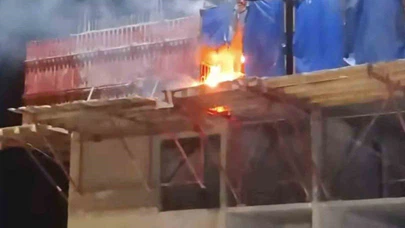 TOKİ şantiyesinde gece korkusu: Alevler 6'ncı kata dayandı!