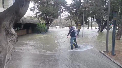 Manavgat Irmağı’nda su debisi yükseldi, işletmeleri su bastı