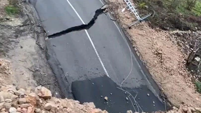 Ordu’da heyelan nedeniyle yol ulaşıma kapandı