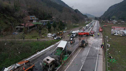 İki tır çarpıştı, D-650 savaş alanına döndü