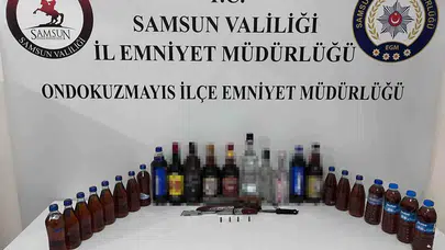Samsun’da trafik çevirmesi kabusa döndü: Alkollü sürücünün aracından cephanelik çıktı