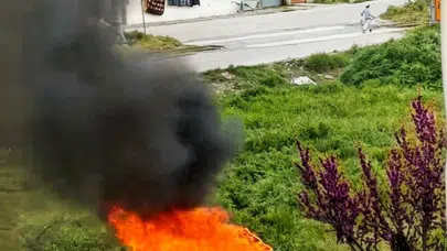 Muratlı'da korku dolu dakikalar: Boş arsada yükselen alevler mahalleyi ayağa kaldırdı