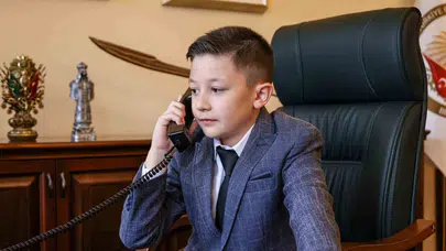 Bilecik'te 23 Nisan sürprizi: Vali koltuğuna oturan minik Yiğit'ten ilk talimatlar geldi