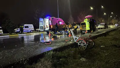 Erzincan'da acı kaza: Taksiyle çarpışan bisiklet sürücüsü olay yerinde can verdi