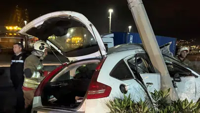 İskenderun'da korkunç kaza: Kontrolden çıkan otomobil hurdaya döndü
