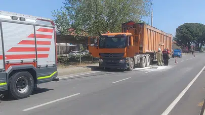 Bayındır’da korkutan yangın: Seyir halindeki kamyon bir anda alev topuna döndü