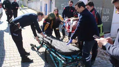 Aydın'da korku dolu anlar: Balkon büyük bir gürültüyle çöktü, 2 kişi beton zemine çakıldı
