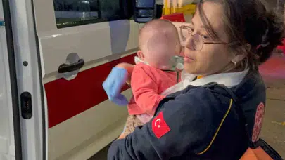 Samsun'da korku dolu anlar: Isıtıcının tutuşturduğu bebek bezi evi küle çeviriyordu