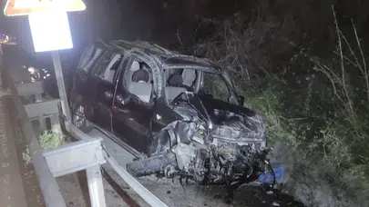 Samsun’da gece yarısı dehşeti: Kontrolden çıkan araç şarampole uçtu