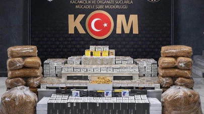 Uşak’ta çok sayıda kaçak makaron ve tütün ele geçirildi