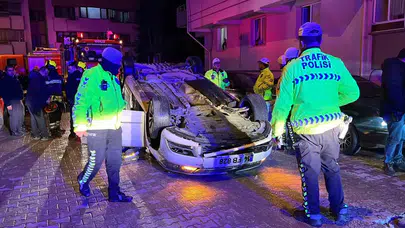 Bolu’da ortalığı birbirine kattı: Takla atan aracın sürücüsü alkolmetreye üflememek için direndi