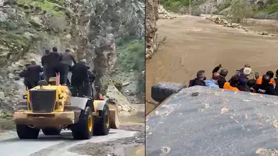 Hakkari’de doğa geçit vermedi: Maden işçilerinin zorlu mesaisi kepçe üzerinde geçti