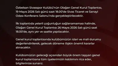 Sivasspor’da kritik viraj: Yönetimden genel kurul için tarih belli oldu