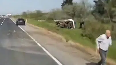 Silivri’de korkutan kaza: Kamyonet otluk alana uçtu