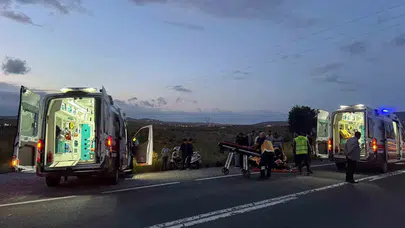 Birecik yolunda korkutan kaza: Motosiklet şarampole uçtu, karı-koca ölümden döndü