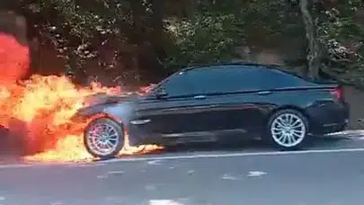 Bursa-Ankara yolunda korku dolu anlar: Seyir halindeki otomobil bir anda alev topuna döndü