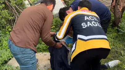Şemdinli’de yürekleri ağza getiren kaza: Direksiyon hakimiyetini kaybetti, araç şarampole sürüklendi