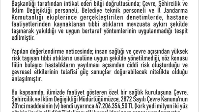 Elazığ’da skandal görüntüler: Tıbbi atıkları yakarak çevre felaketine yol açan hastaneye dev ceza