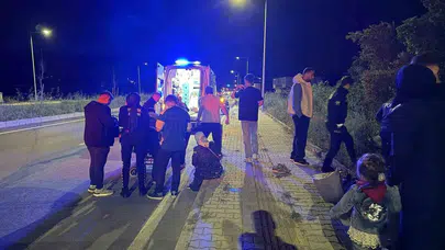 İznik yolunda korku dolu anlar: Zeytinliğe uçan otomobilde can pazarı