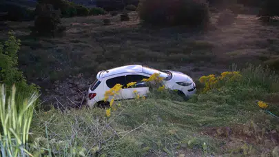 Nevşehir'de yürekleri ağza getiren kaza: Köpeği kurtarmak isterken araç şarampole yuvarlandı