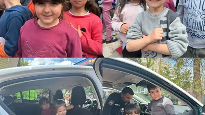 Tomarza’da miniklerin trafik karnesi: Polis ağabeylerinden uygulamalı ders