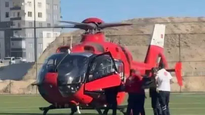 Darende'de zamana karşı yarış: Kalp krizi şüphesiyle ambulans helikopter devreye girdi