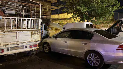 Kayseri’de korkutan anlar: Sanayiye çekilen araç bir anda tutuştu
