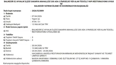 Ayvalık’ın hafızası yeniden canlanıyor: Tarihi binada restorasyon süreci başlıyor