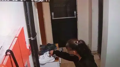 Bayram sevincini çaldılar: Apartman koridoruna giren çocuklar güvenlik kamerasında