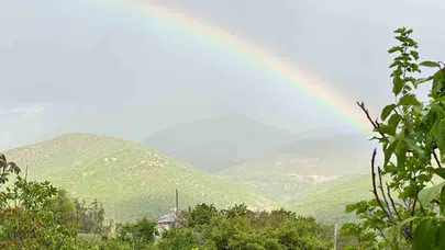 Elazığ semalarında kartpostallık manzara: Yağmur sonrası doğa renk cümbüşüne büründü