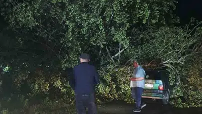 Düğün sevincini kabusa çeviren fırtına: Bartın’da araçlar hurdaya döndü