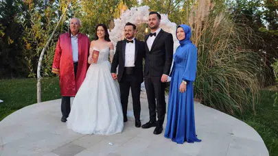 Nikah masasında zeybek şov: Başkan Arslan genç çiftin mutluluğuna ortak oldu