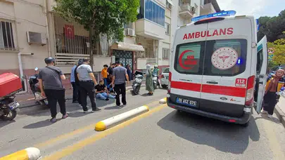 Efeler'de hatalı sollama faciaya davetiye çıkardı: Motosiklet sürücüsü hastanelik oldu